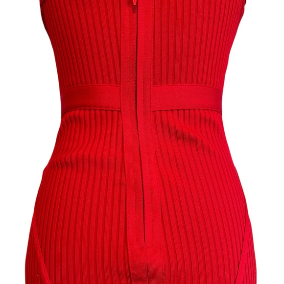 Fashion Nova Red Ribbed Bodycon Midi Dress - Picture 10 of 16